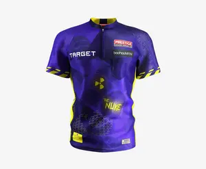 Target Luke Littler 2025 Playing Shirt - High-Performance Microfibre, Nuclear-Themed Graphics, Neon Yellow Highlights