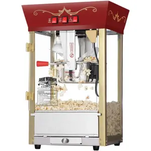 Matinee Popcorn Machine - 8oz Popper with Stainless-Steel Kettle, Reject Kernel Tray, Warming Light, and Accessories by Great Northern Popcorn (Red)