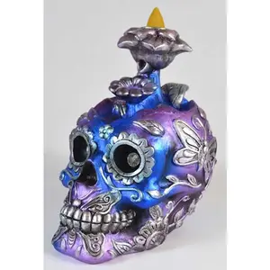 6" Metallic Skull back flow burner