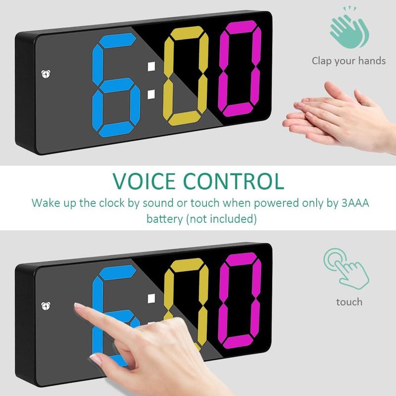 Rotunoe Digital Alarm Clock, LED Clock for Bedroom, Modern Desk Clock with Temperature Display, Adjustable Brightness, Voice Control, 12/24H Display Small Clock for Home, Bedroom, Office Rotunoe Digital Alarm Clock, LED Clock for Bedroom, Modern Desk Clock with Temperature Display, Adjustable Brightness, Voice Control, 12/24H Display Small Clock for Home, Bedroom, Office