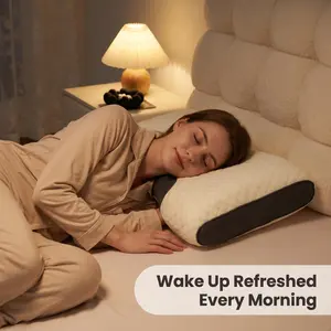 Bedsum  Soft Knitted Massage Neck Couple Pillow - Adjustable Ergonomic Orthopedic Contour Support, High Quality Pillow Core, Removable Cover for Sleeping Comfort