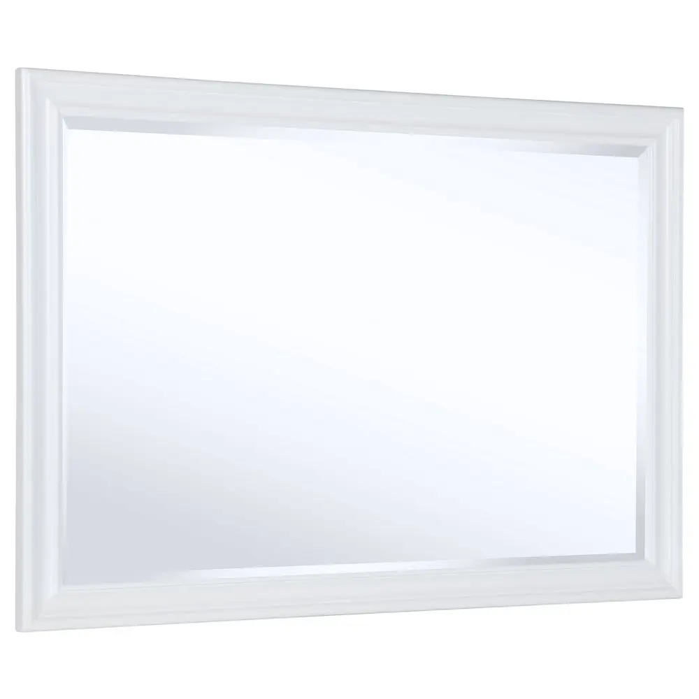 Bexhill White Dresser Mirror, Rectangle Horizontal Home Decor Piece for Room Decor & Morning Routines