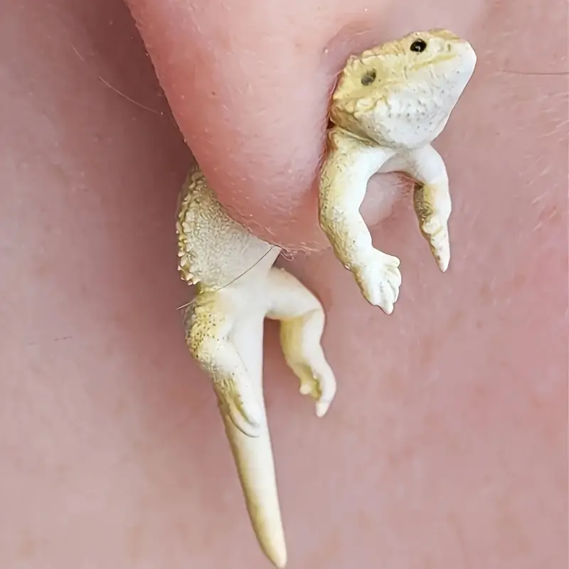 Bohemian Copper Lizard Ear Cuff - Hypoallergenic 2025 Hip-Hop Alchemy Jewelry with St. Patrick's Charm, Earrings for Women, Edgy Daily Day-to-Night Costume Reptile Studs for Alt BFF