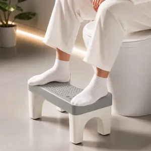 Upgraded Adult Toilet Stool, 6.7 Inch Portable Squat Potty Stool for Adults, Ergonomic Toilet Foot Rest for Better Bathroom Posture, Lightweight Non-Slip Poop Stool for Home & Travel