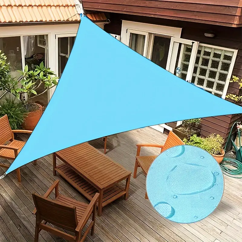 3x3x3m Triangle Sunshade Canopy, Durable Polyester Waterproof Awning for Garden, UV & Wind-Resistant All Weather Outdoor Shade, All Weather Canopy, Canopy And Sunshade