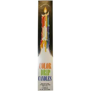 Mutli-Color Drip Candles (2 per pack) (Taper Candles)