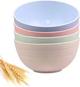 Unbreakable Cereal Bowls - Wheat Straw Fiber Lightweight Bowl Sets 4 - Dishwasher & Microwave Safe - for,Rice,Soup Bowls (24 OZ)