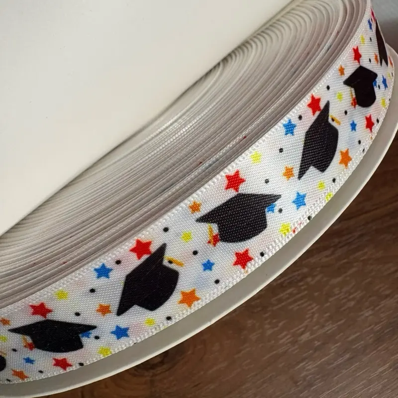 6/8" Graduation Satin Ribbon - 100-Yard Roll