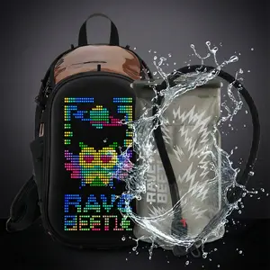 RaveBeetle Elytra LED Hydration Pack 2.0 – Festival Backpack with Water Bladder (Holographic Mocha)