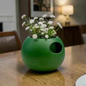Modern Self Watering Sphere Planter, Indoor PLA Plant Pot, 4 Inch or 5 Inch