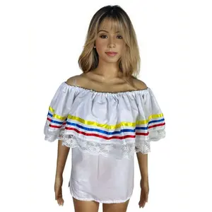 Colombian and Venezuelan Traditional White Blouse