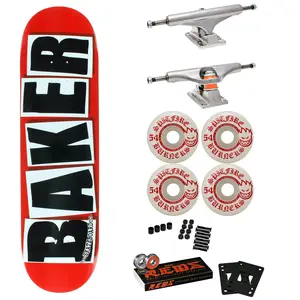 Baker Skateboard Complete Red/Back 7.88" Spitfire, Independent, Bones Reds