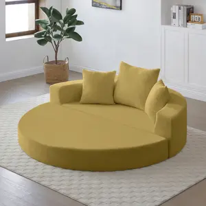 Convertible Sofa Couch Bed, multi-functional, circular Bed, adjustable Futon Sofa, No Assembly Compressed Corduroy Floor Lounge Sofa for Apartment Office Bedroom Living Room
