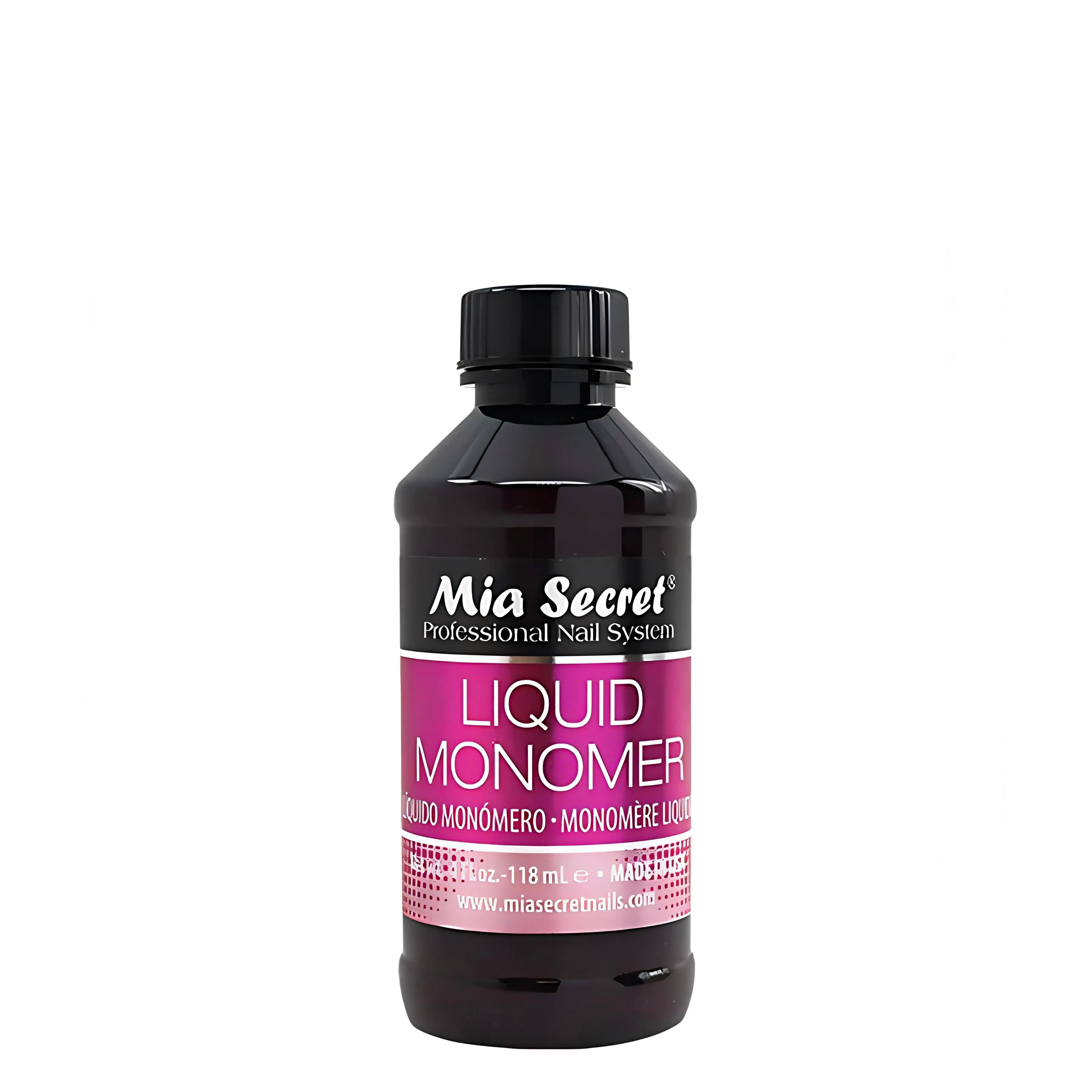 Mia Secret 4 oz. Liquid Monomer - Professional MMA-Free Acrylic Nail System Supplies for Nail Techs, Made in the USA, Nail Tech
