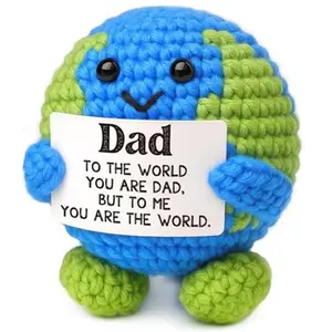 Dad Gifts from Daughter Son Wife Men's Fathers Day, New Daddy Father in Law Easter Basket Stuffers Gift Idea I Love You Papa Positive Crochet Animals Earth Decor