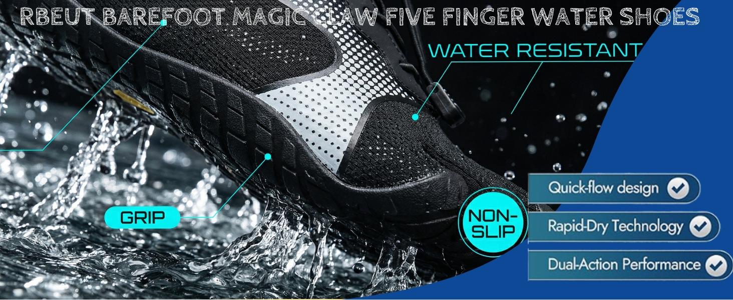 Barefoot Magic Claw Five Toe Finger Shoes for Men & Women Multi-Purpose Ultra-Portable All-Terrain Outdoor Hiking Light Trail Quick-Dry Socks Water Shoes