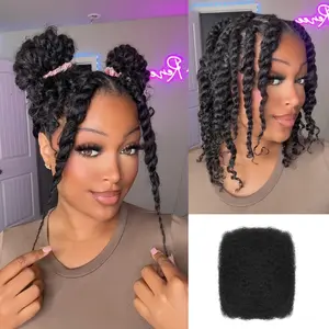 RW Hair Afro Kinky Bulk Human Hair Braiding Dreadlock Hair 10-18 INCH 50g/Pack Invisible Extension Hairpiece