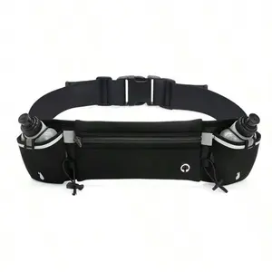 Running Waist Bag Set, Multifunctional Portable Fitness Waist Bag with 2 Counts Water Bottle, Outdoor Running Accessories