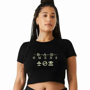 Bad Omens Logo Signatures Baby Tee, Metalcore Band Graphic Crop Top, Alternative Rock Aesthetic Shirt, Fan Gift