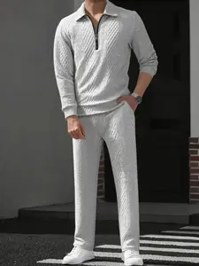 Men's Sweater Long Pants Set, Fashionable Jacquard Fabric, Ideal for Autumn Winter Outdoor Travel, Vacation Business, Casual Sports, Indoor Wear outfit  college  gym holidays   sweatshirt fashion fashion sweats tracksuit
