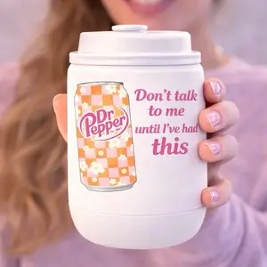 Don’t talk to me until I’ve had this Waterproof Holographic Vinyl Sticker 3 Inch Durable Weatherproof Scratch Resistant for Water Bottles Tumblers Laptops Notebooks