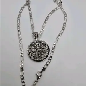 necklace Aztec calendar gold-plated 18"inches necklace Aztec calendar gold-plated 18"inches