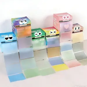 Macaron Color Pearl Sticky Notes, 105pcs Set, Clear Pull-Out Pad, Office Supplies & School Stationery, Self-Adhesive Stickers, Sticker Sheets