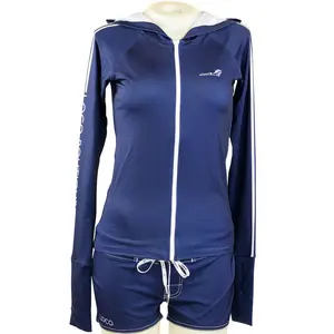 Loco Boutique Solid Stripe Hooded Rashguard