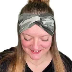 Camo Turban Style Headband - Buttery Soft and Stretchy Fabric, One Size Fits Most Teens & Adults, Comfortable Fit, Versatile Accessory