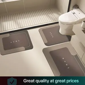Bathroom Toilet Mat, 1/3pcs Non-slip Bathroom Floor Mat, Diatomite Bathroom Mat, Room Decor Water Absorbent Interior Rug for Bathroom Living Room Kitchen Laundry Bathroom Home Decor, Drying Doormat, Bathroom Accessories, Household Items, Home Goods