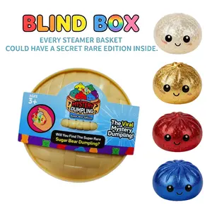 Giant Glitter Dumpling Squishy, Cute Anxiety Relief Fidget Toy, Soft Maltose Squeeze Decompression Toy for Adults, Comes with Steamer Box, Blind Box Style