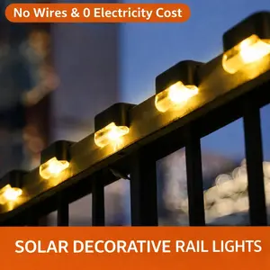Solar Deck Lights LED, 4-8-16 pcs Set, Warm Ambiance Lighting for Stairs, Garden, Fence, Yard, Balcony, Pathway