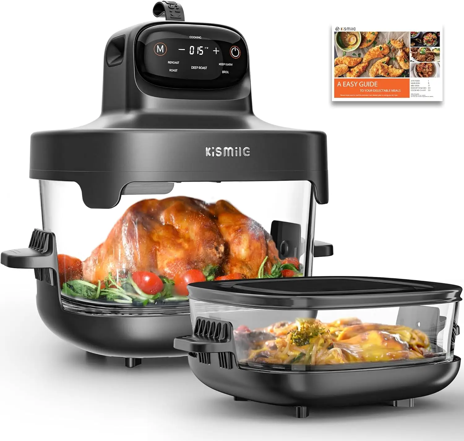 Kismile 5-in-1 Portable Glass Air Fryer