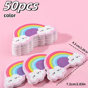 50pcs/30pcs Mixed Color Nail Tools Set, Leopard Print Seven-Sided Polishing File, Edge Smoothing Strip, Beginner Nail Salon Essentials, Nail File Kit, Manicure Nail Care