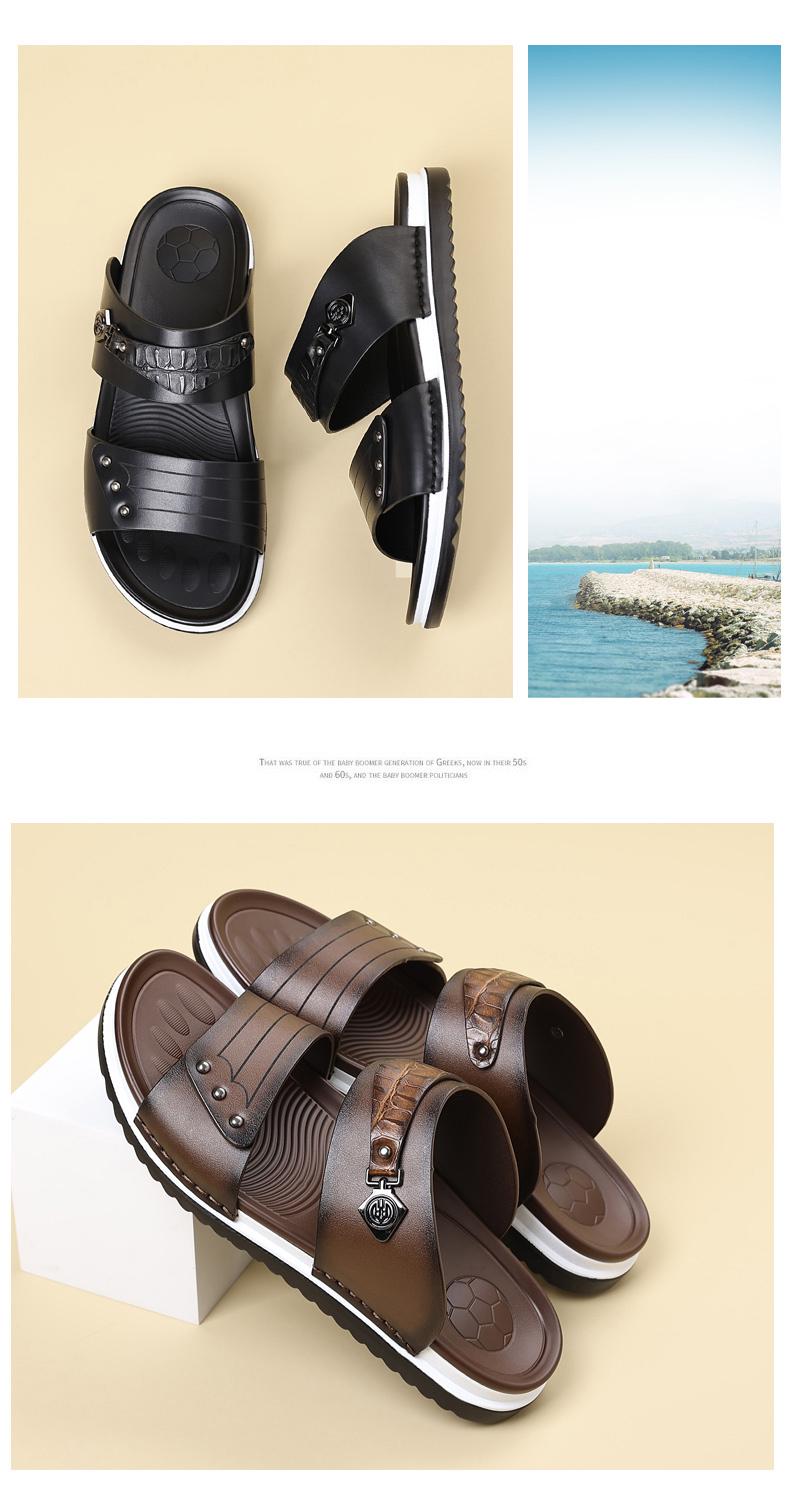 Water-Resistant Premium Vegan Leather Slides for Men | Quick-Dry Anti-Peel Outdoor Beach Sandals | Easy Clean Synthetic Footwear | sport flipflops daily