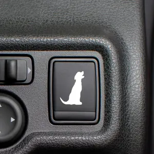 Dog Button Decal | Dog Decal | Dog Decal For Empty Button In Car | Dog Button | Blank Button Decal | Blank Button Sticker For Car