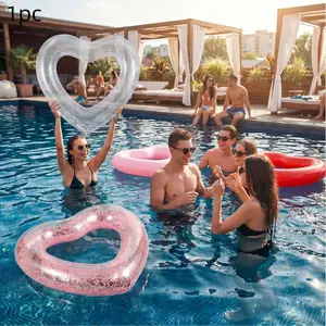 Heart Shaped Inflatable Swimming Ring, Inflatable Swim Float, Swimming Ring for Beach, Pool, Beach Party, Swimming Accessories