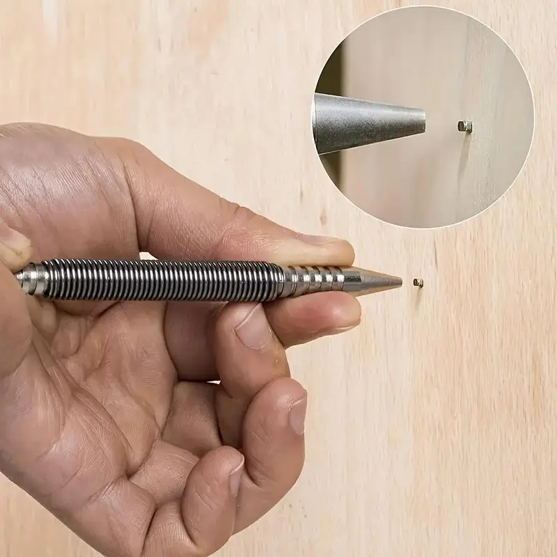 Spring Center Punch, Double Headed Nail Installer, Loaded High Carbon Steel Nail Punch, Door Hinge Pin Remover, Woodworking Tools, Hardware