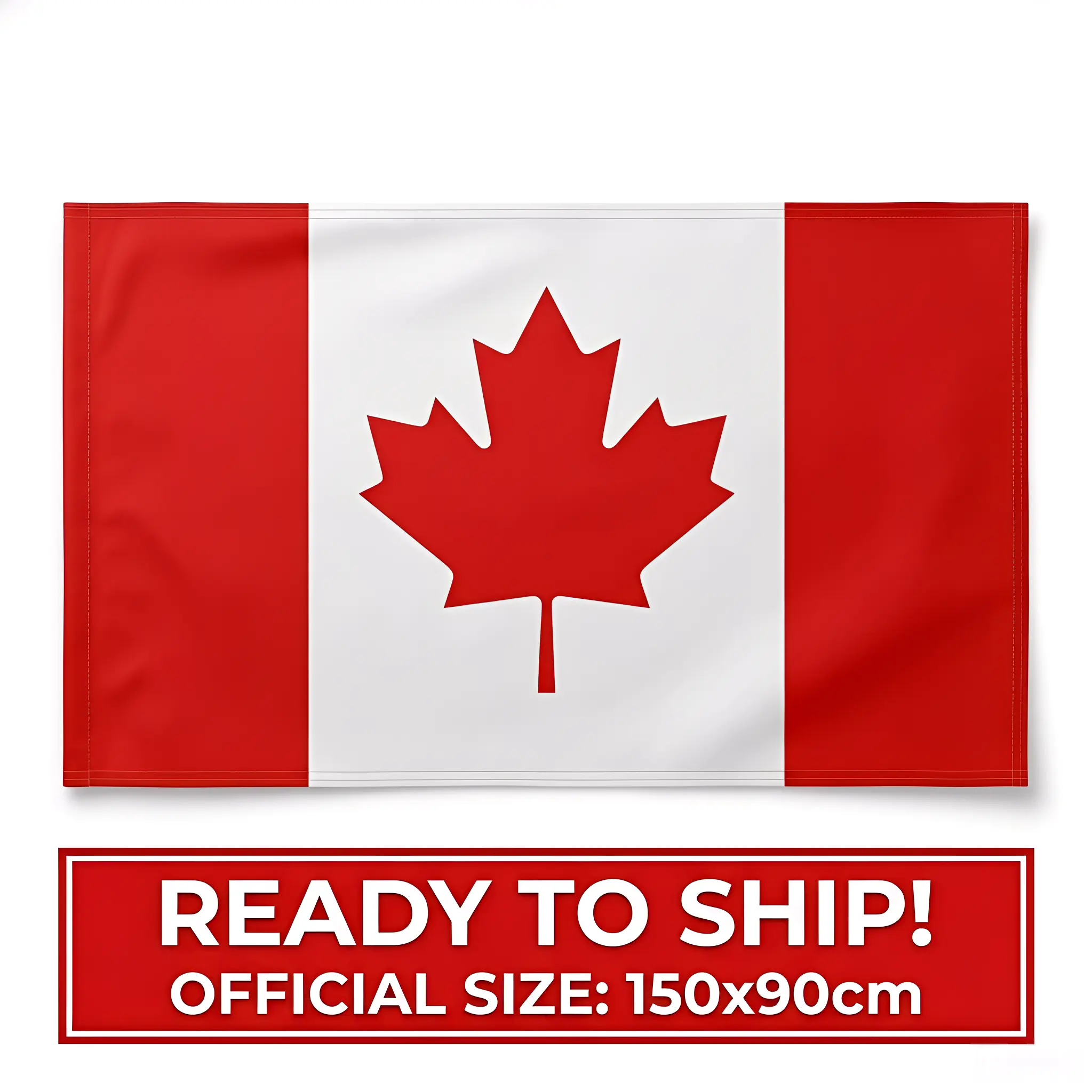 Rectangular Canada Flag Banner, 150×90cm Official Standard Size, Premium Polyester Maple Leaf Patriotic Decoration, Fade-Resistant Vivid Printing, Indoor-Outdoor Garden Party Use, Ready To Ship