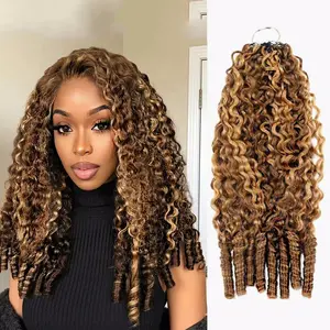 [New Color] Bling Hair Highlight Color Burmese Curly Hair Bundles Human Hair P4/27 Colored Burmese Curly Bundles With Spiral Curl Vietnamese Raw Hair Honey Blonde