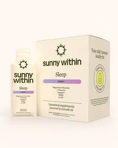 Sleep by Sunny Within - Honey Flavor (30 Pouches) - Melatonin-free sleep support to calm the mind and promote sleep quality containing: Magnesium Glycinate, L-Theanine, Apigenin, GABA, 5-HTP, Organic Avocado Oil (Vegetarian)