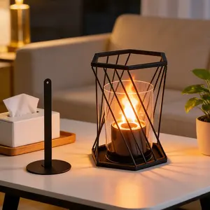 1pc Striped Vintage Decorative Desktop Fireplace, Smokeless Ethanol Burner, Ideal for Restaurants, Parties, Gatherings