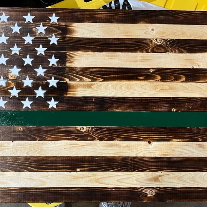 Rustic Wooden Flag - Natural Wooden Design with Stars and Stripes, Ideal for Home Decor and Patriotic Themes