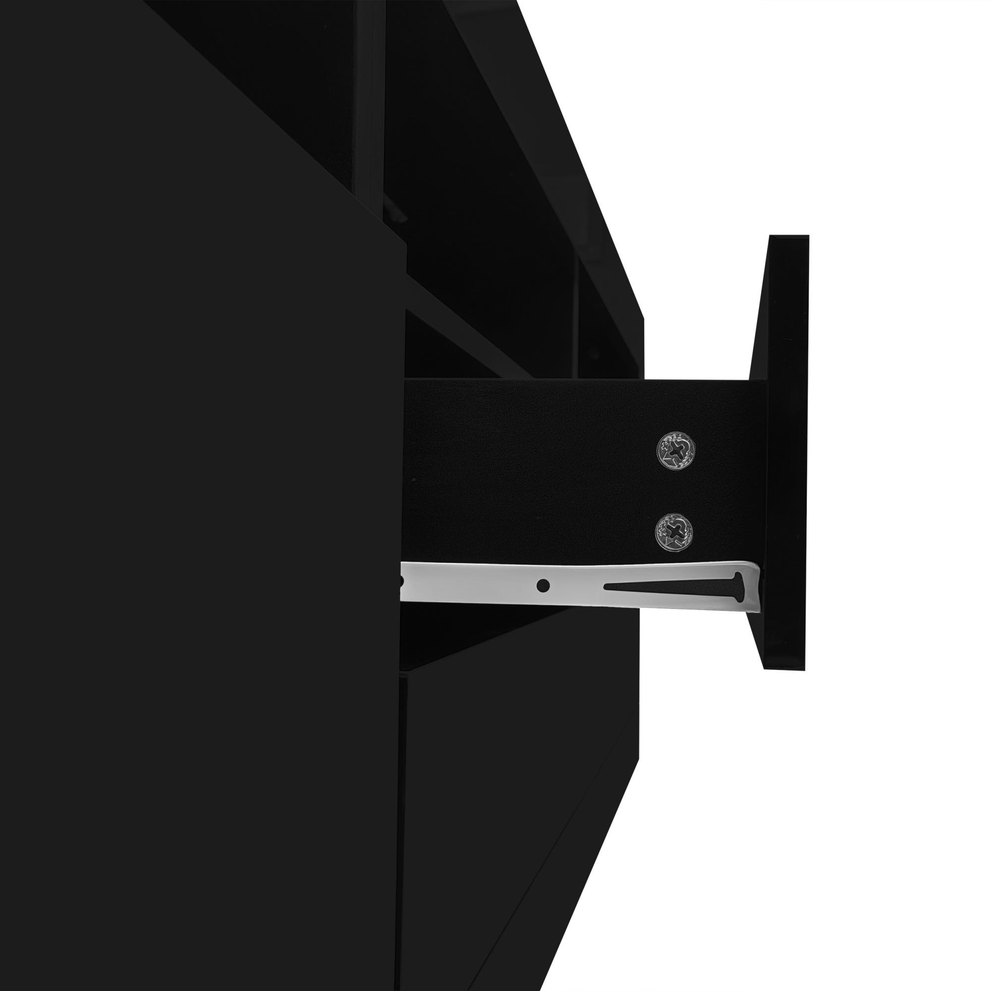 TV wardrobe TV low Board with LED lighting and smart app control, 160*35*60cm TV table living room cabinets high gloss hanging