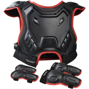 Kids Dirt Bike Gear Motorcycle Armor Suit Chest Protector with Knee Pads Elbow Pads for Youth Mountain Biking Cycling Skating