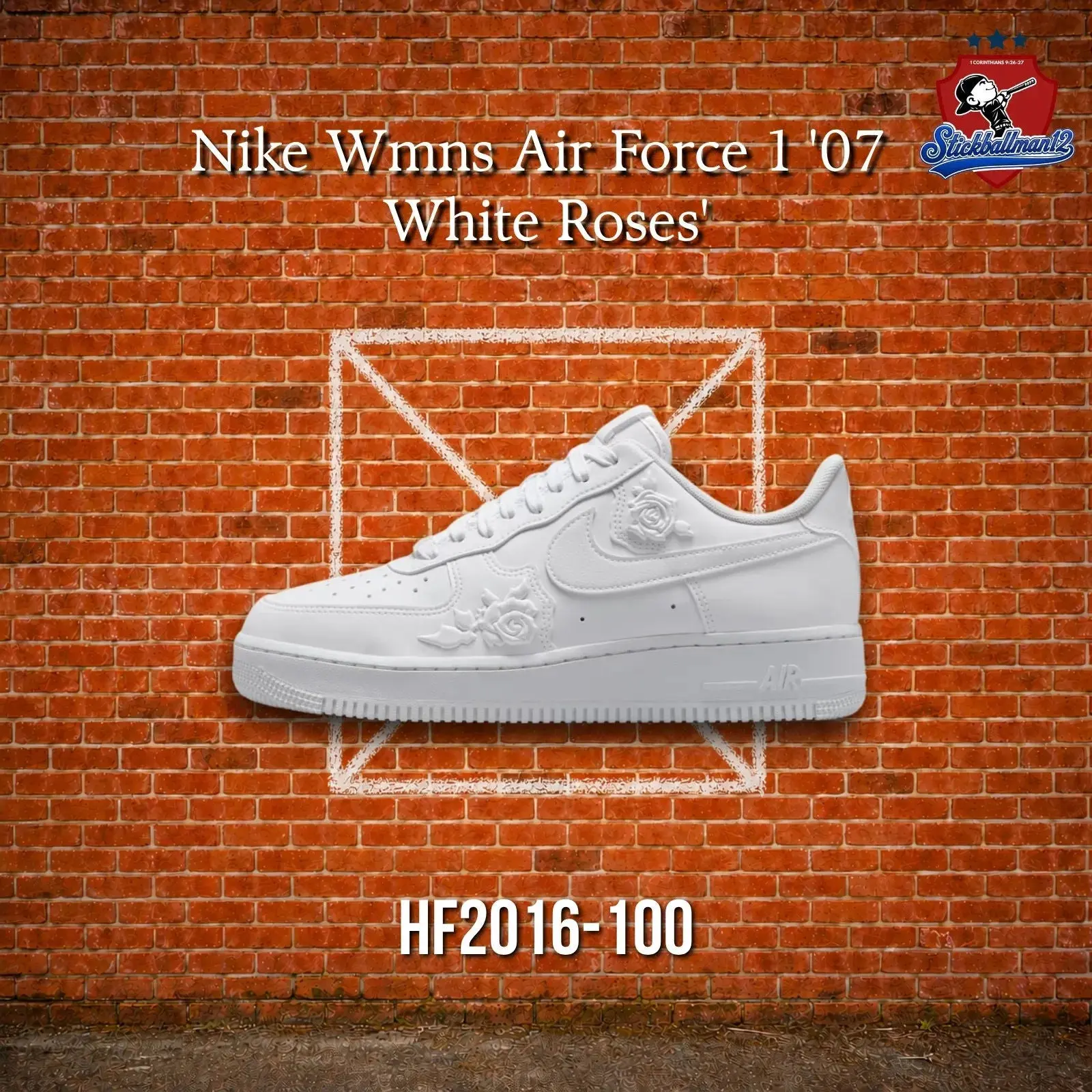 Nike Wmns Air Force 1 '07 White Roses' (HF2016-100)