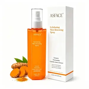 ASFACE Turmeric Exfoliating Spray 200ml for Face & Body with Niacinamide No-Rub Acid-Free Exfoliator , Gentle Oil-Control & Moisturizing Daily Skin Care