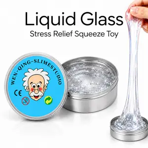 Liquid Glass Stress Relief Toy, Metallic Stretchy Non-Sticky Sensory Slime for Kids & Adults