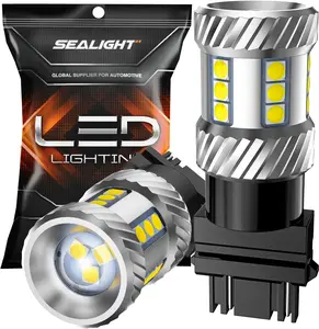 SEALIGHT 3157 LED Bulb Reverse Light, LED Brake Light Bulb 600% Brighter 6000K 1800LM Super Bright 3056 3156 3057 LED Bulbs With Projector Also for Tail Brake Signal Parking Lights, White 2PCS, FathersDayGift