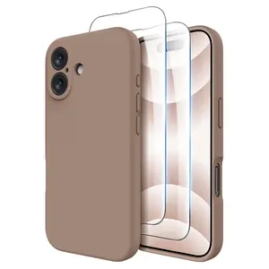 OTOFLY iPhone 16 Silicone Case with MagSafe, Liquid Silicone Ultra Slim Shockproof Protection Phone Case with [2 Screen Protectors] Soft Anti-Scratch Microfiber Lining Protective Cover 6.1 inch Wireless Flash Friend Tempered iphone cases